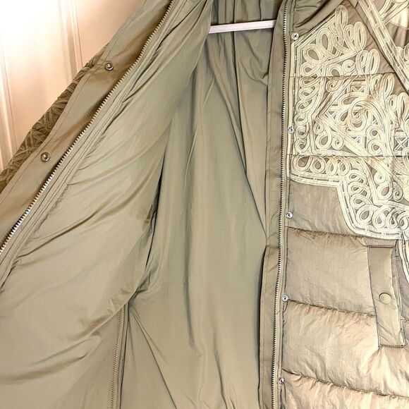 Free People Headed For The Hills Embroidered Puffer Jacket Military Green, S NWT - Picture 10 of 14